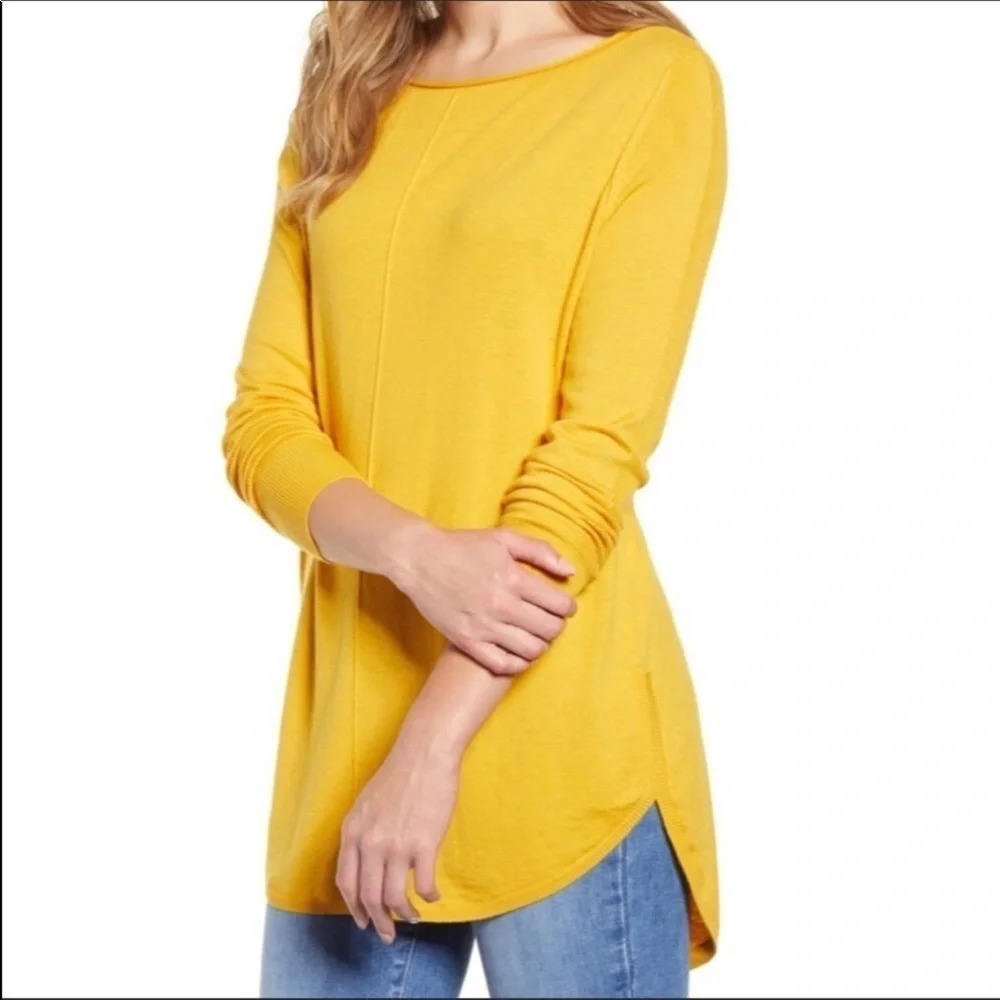 Caslon Nordstrom Shirttail Tunic Sweater Top Wool